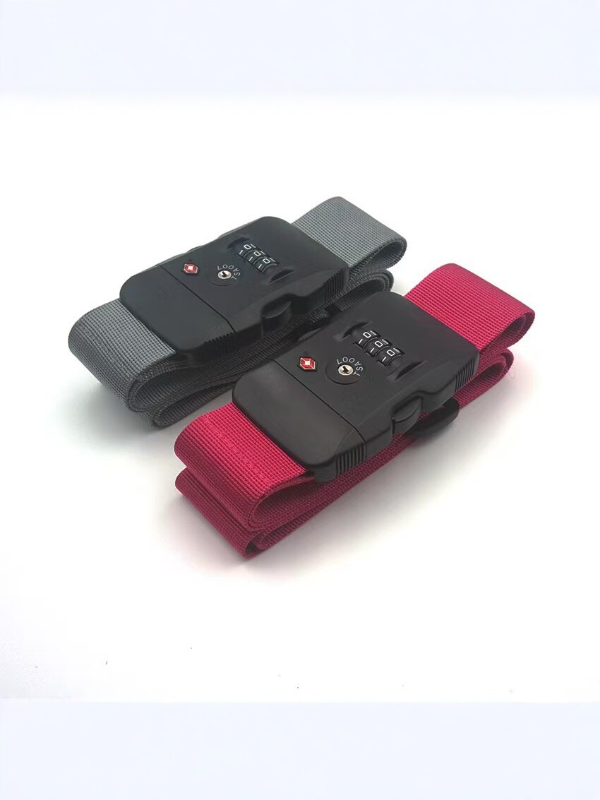 Nylon luggage lock, adjustable belt, suitcase with clasp, anti-theft, clips included 4