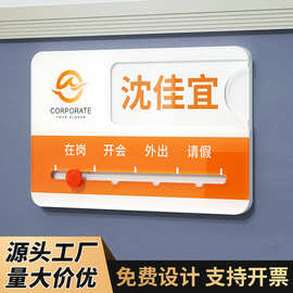 亚克力人员去向牌公司办公室岗位员工职位在岗告知牌子状态标识牌