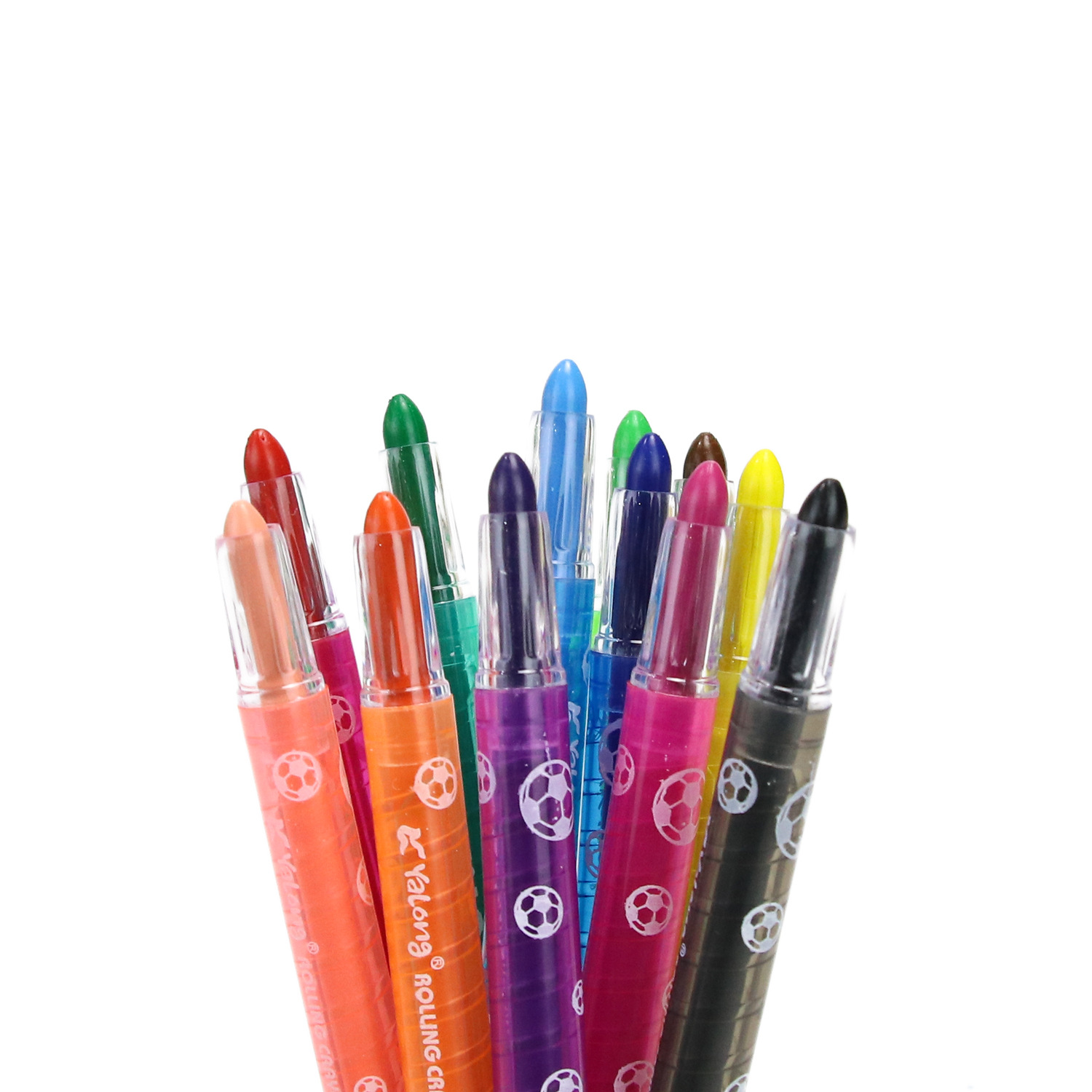 Crayones Giratorios Infantil de Plástico de 12 Colores que No Ensucian las Manos