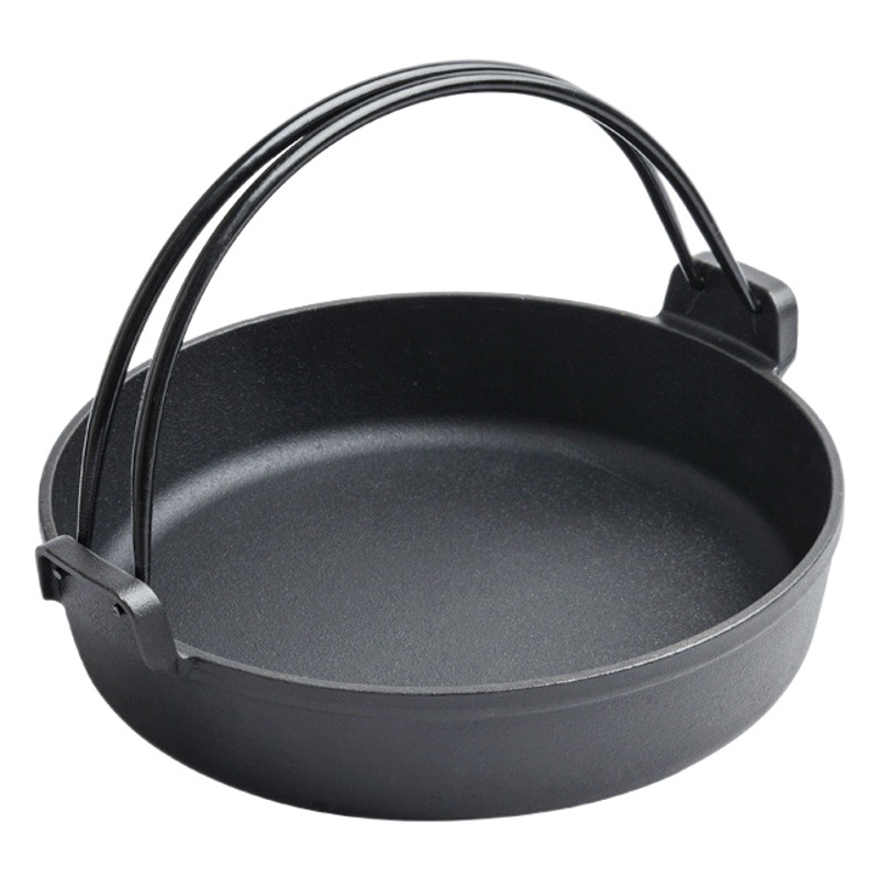 Pequeña felicidad Cesta de estilo japonés Sartén de hierro fundido Shouxi olla de cocina a la antigua casa de hierro de cerdo olla caliente japonesa gas