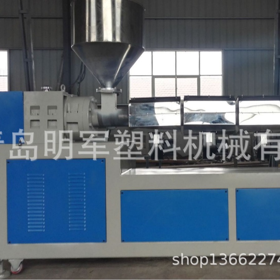 明军牌SJ51型材硬PVC挡水槽 喂鸡槽挤出生产线 型材 异型材挤出机