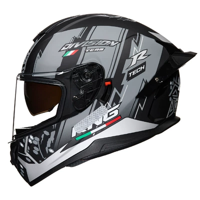 Motosiklet kaskı (dəbilqə) — bluetooth full helmet unisex - gray-pioneer-transparent-m