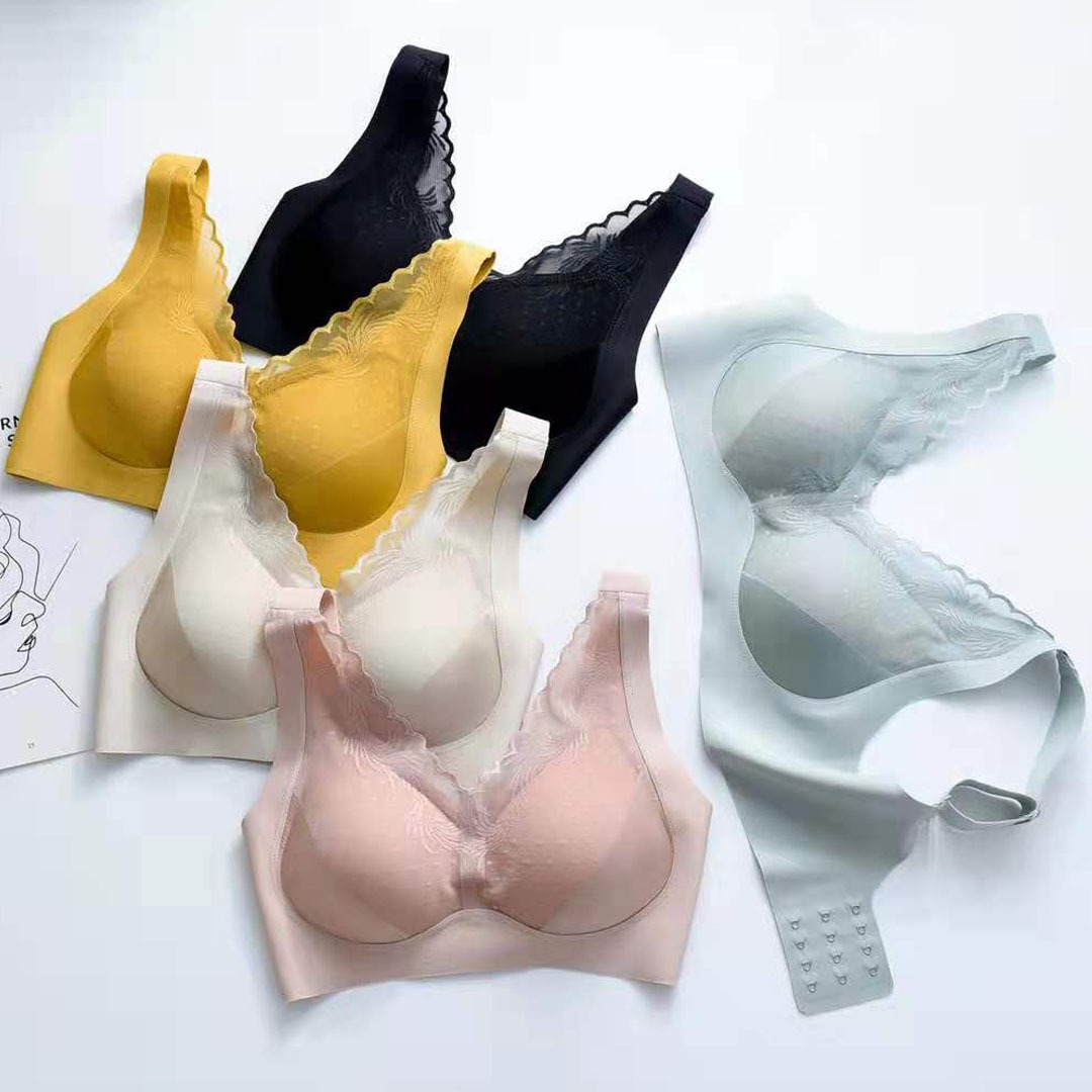 A22 novias Youpin ropa interior de mantenimiento de látex de encaje de mujer sujetador inalámbrico sin costuras push up Sleep bra