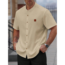 O 56910 Linen Button Stand Collar Shirt ��������������