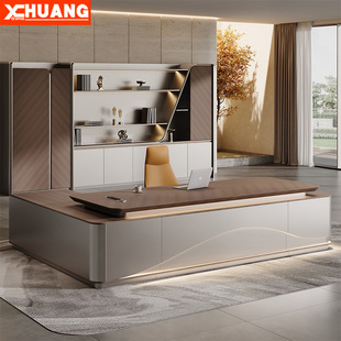 Guangdong Office Furniture Simple Modern Table and Chair Combination President High-End Director Executive Desk Boss Desk Office Desk