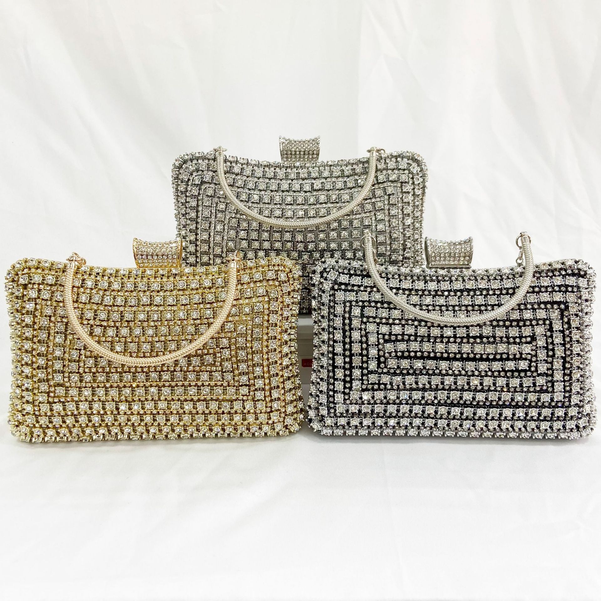 Billions of Handmade Diamond-encrusted Banquet Bag Foreign Trade Fashion Chain Portable Banquet Bag Celebrity Cheongsam Dress Diamond Bag