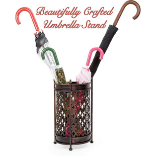 Vintage Look Metal Umbrella Stand Entrance Hallway Decorative Wall Side Umbrella Holder Home Office Umbrella Stand