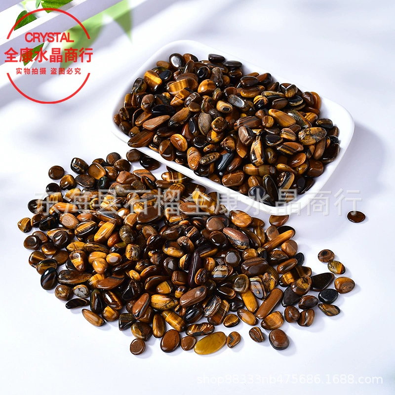  Tiger eye stone gravel, rounded corners, tiger stone polished particles, fish tank bedding, home furnishings for Buddhist monks