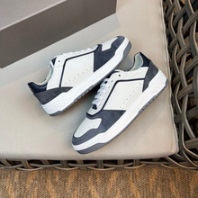 BC新款男士系带真皮男鞋拼色运动2025板鞋拼接透气百搭潮流休闲