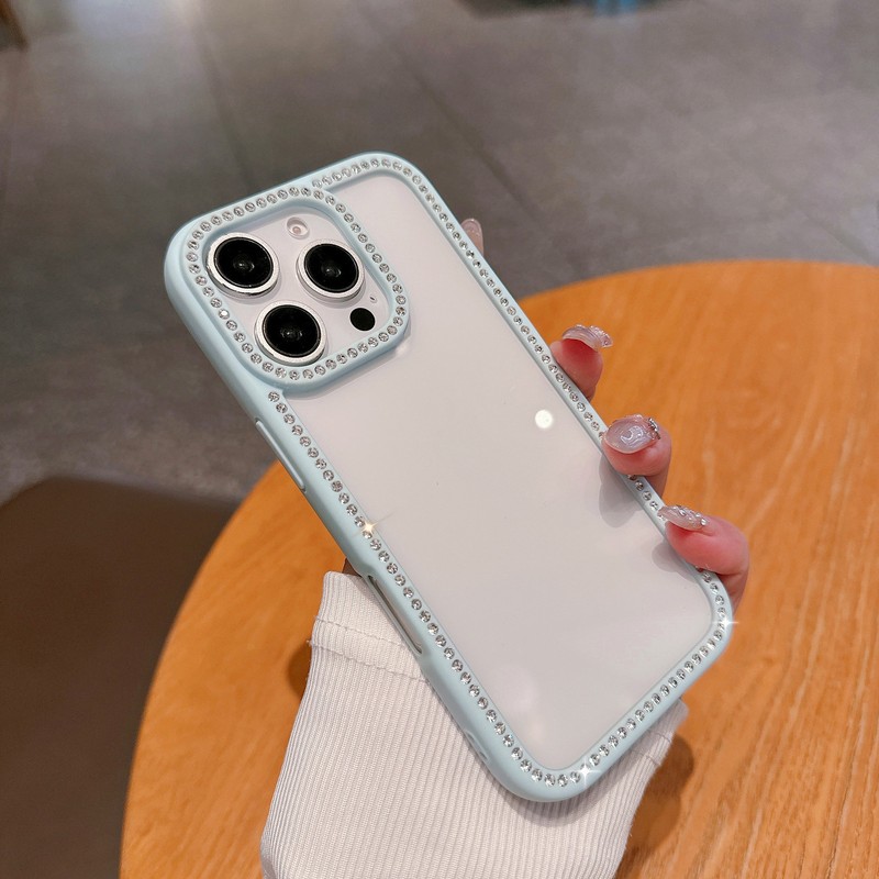 星钻闪壳iphone16promax手机壳闪钻边框苹果15PRO 亚克力简约保护|undefined