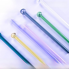 耐熱玻璃吸管 高硼硅玻璃彩色吸管 果汁牛奶圓頭吸管 廠家直