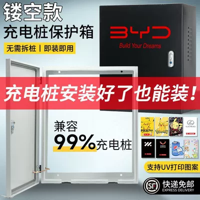 Suitable for Tesla, Li Auto, Nio, Xiaopeng, Byd Charging Pile Protection Box, Hollow Design, Rainproof, Waterproof, Dustproof