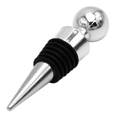 Alloy wine stopper with 6 silk silicone round head, wine bottle stopper, wine preservation, sealing, creative conical wine stopper, wine accessories
