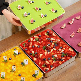 提拉米苏盒子模具蛋糕盒容器半岛铁盒不锈钢冰粉摆摊托盘烘焙甜品