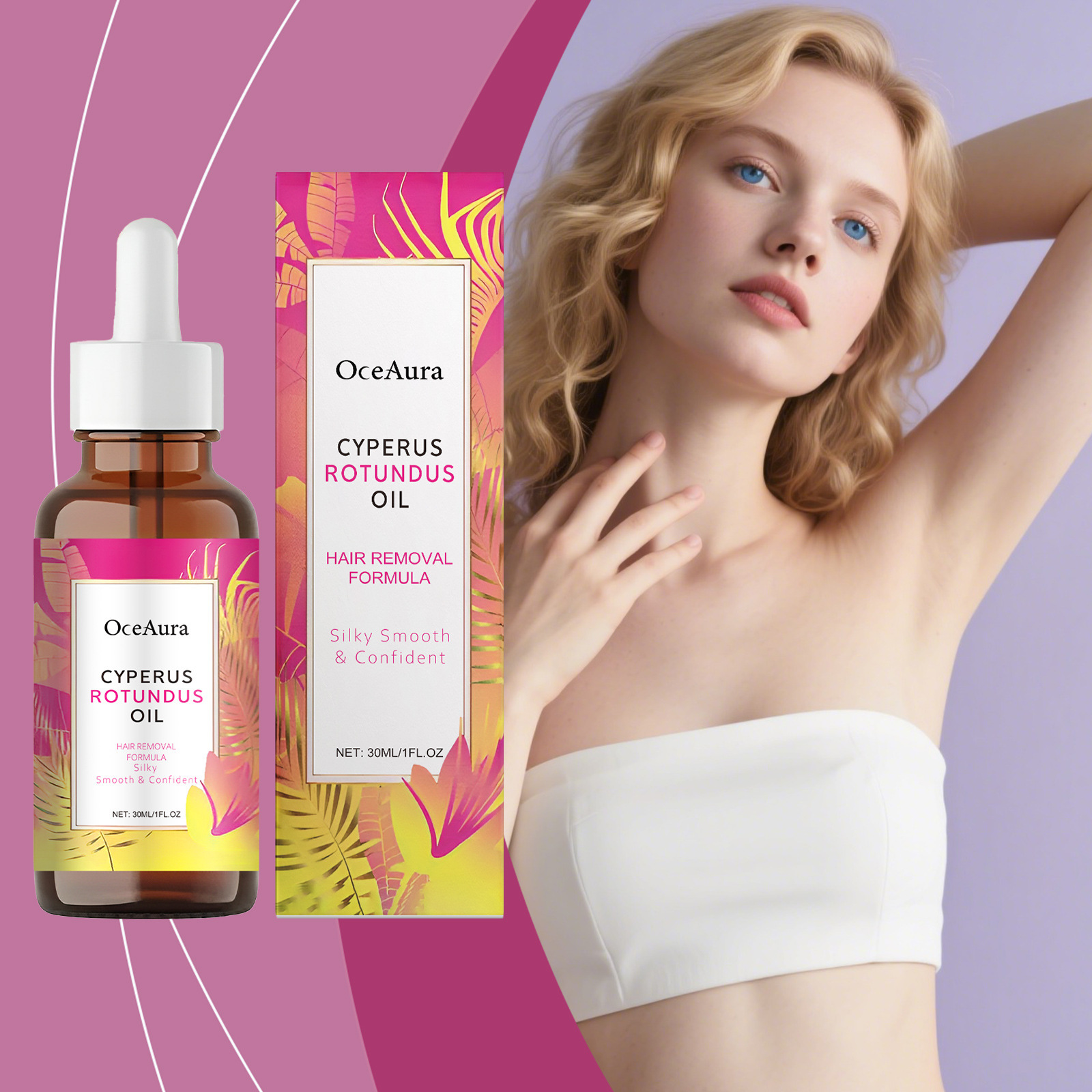 Oceaura Hair Removal Care Essential Oil Refreshing, Moisturizing, Smooth and Delicate Skin, Gentle and Non-Irritating Hair Removal Essential Oil