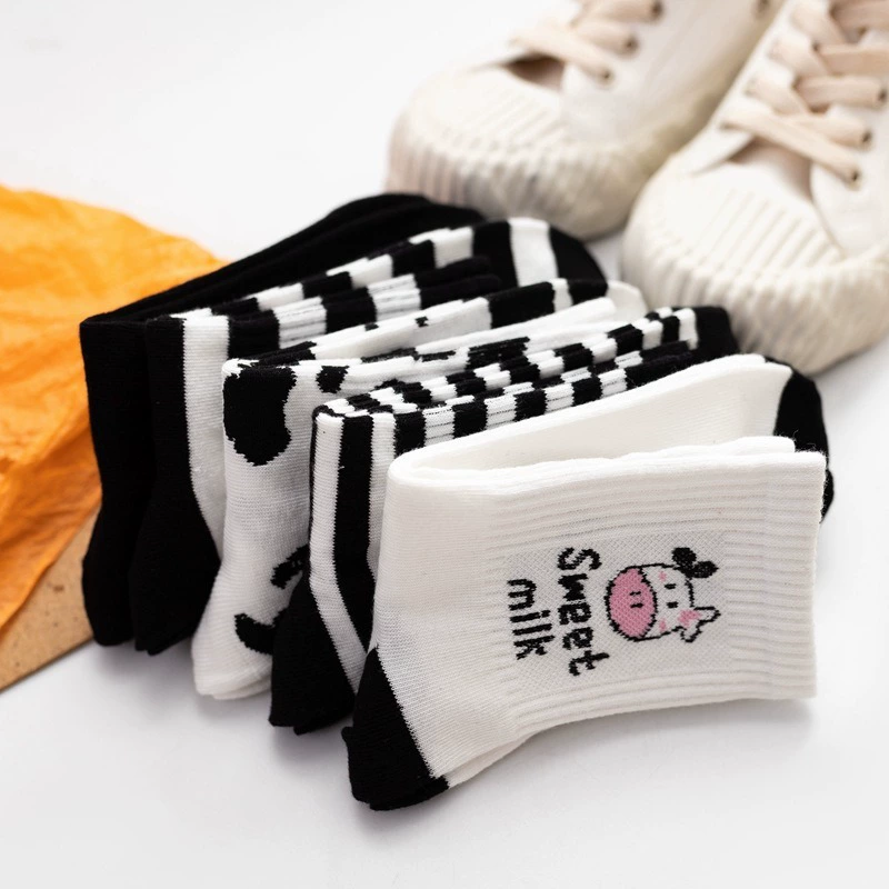 Japanese retro cotton brand socks, mid-length, wholesale