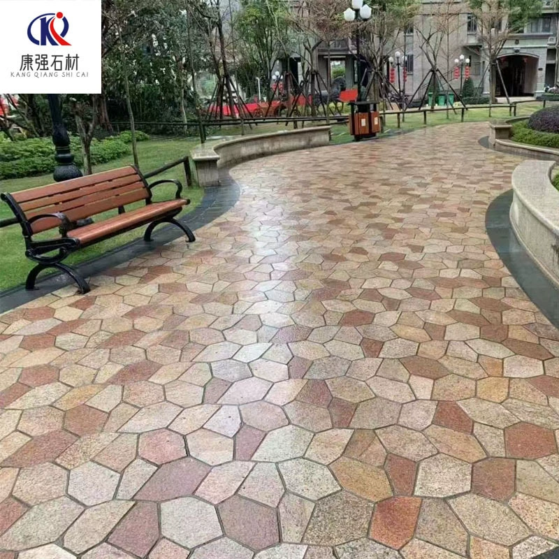 Натуральный гранит ледяной трещины нерегулярный кунжутный пепел золотой конопля сад напольной плитки