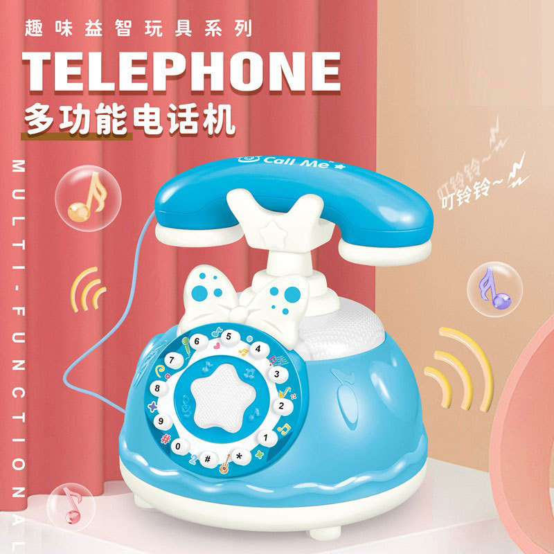 Fun educational children's telephone landline toy with light and sound multifunctional early education machine toy for boys and girls
