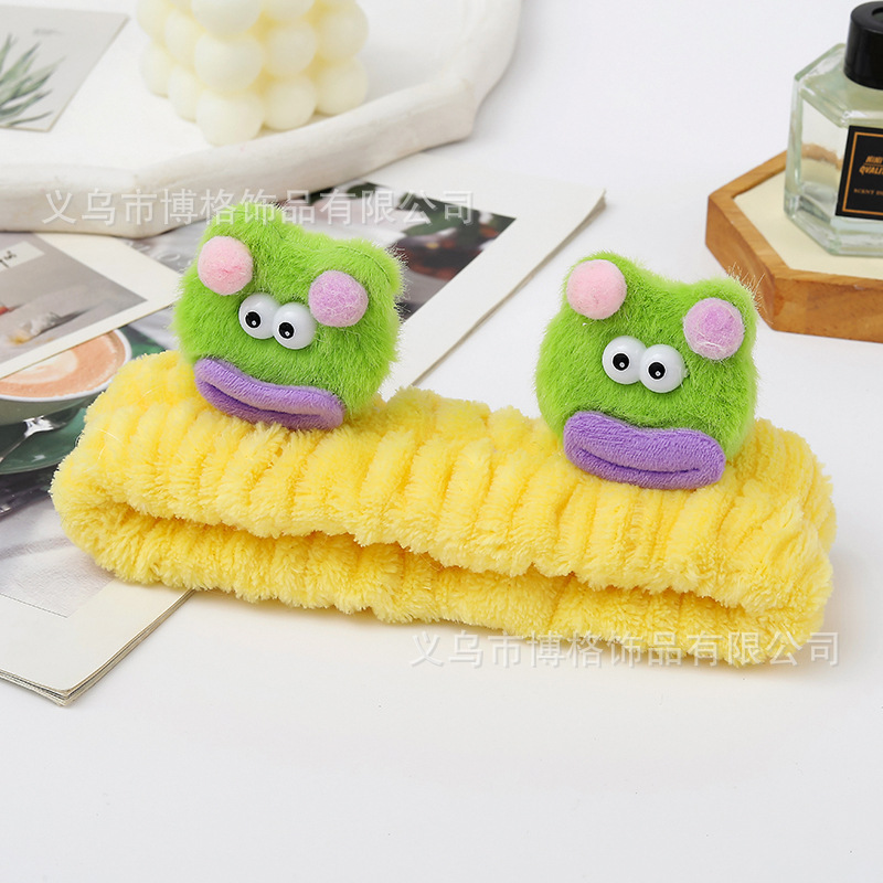 Corea del sur de dibujos animados Tridimensional Linda muñeca de peluche lavado de cara banda de pelo oso estrella diadema maquillaje femenino accesorios para el cabello