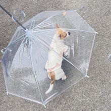 宠物专用狗狗雨伞下雨遛狗柯基雨衣狗用雨伞透明泰迪中小型犬