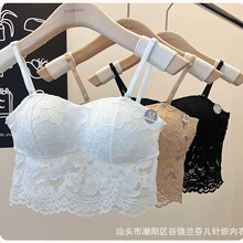 夏季蕾丝裹胸抹胸性感美背吊带背心女无钢圈外穿内搭防走光内衣女