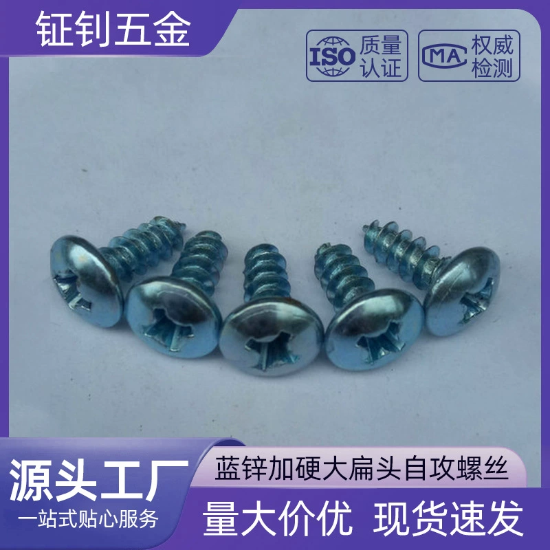 [M4-M6] Синий цинк и твердый крест с покрытием TA, большой саморез с плоской головкой, большая головка зонта, головка гриба, заостренный хвост, саморез