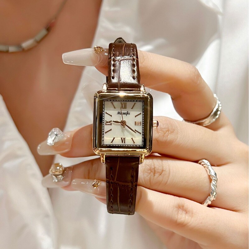 Cross-border Masafi small square watch Fritillaria name slow wind leisure women's watch Shi Ying ladies watch a generation of hair