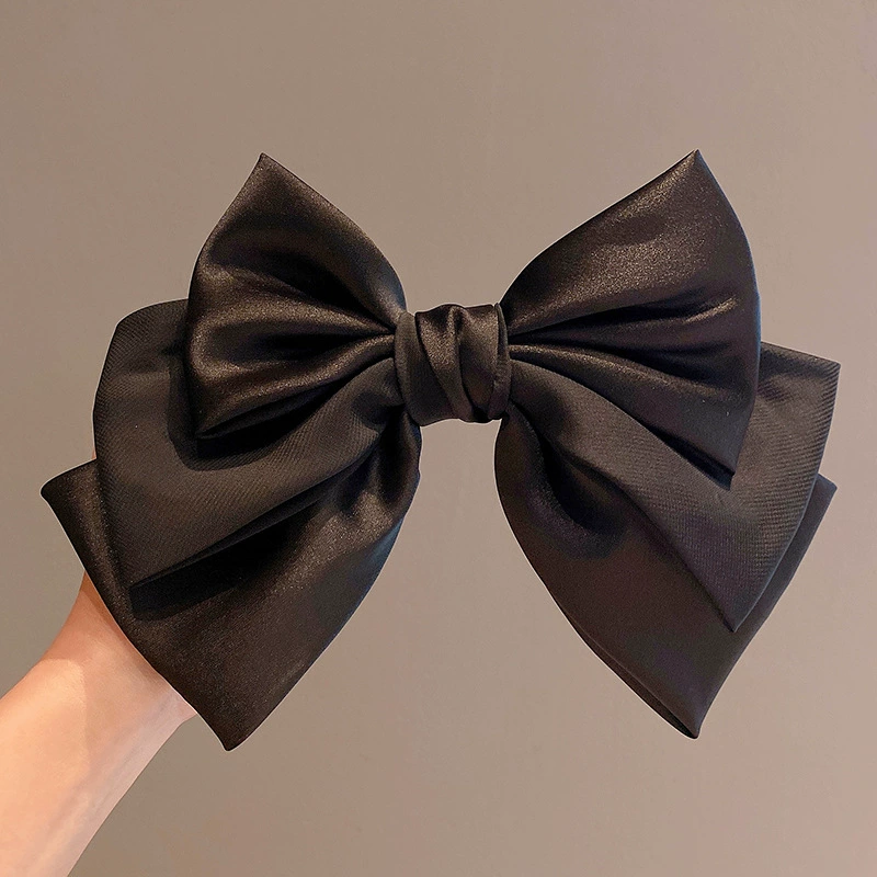 Hair bow clip, three-layer spring hairpin, lightweight 8.9×6.4 cm, trendy ponytail accessory
