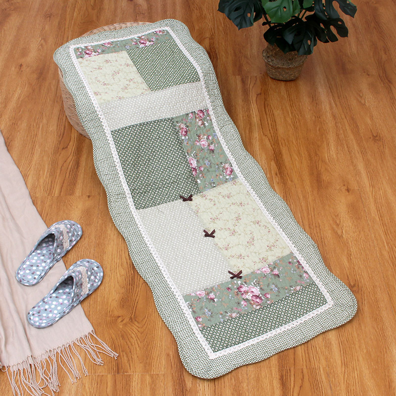Korean Cotton Bedside Mat, Door Mat, Fabric Quilted Anti-Slip Patchwork Living Room Mat [Small Wholesale]
