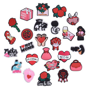 [Mother's Day series] PVC plastic shoes flower cartoon garden shoes shoes buckle cross-border party decoration accessories wholesale