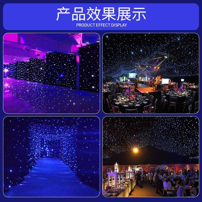 Fábrica etapa LED cielo estrellado cortina banquete de boda vivo estudio KTV restaurante techo estrellado Fondo tela