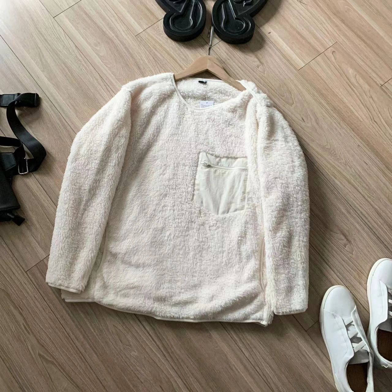 Men's Clothing Fitting room! Super soft! Designer cooperation men's style polar fleece pullover casual sweater jacket_voghion.com