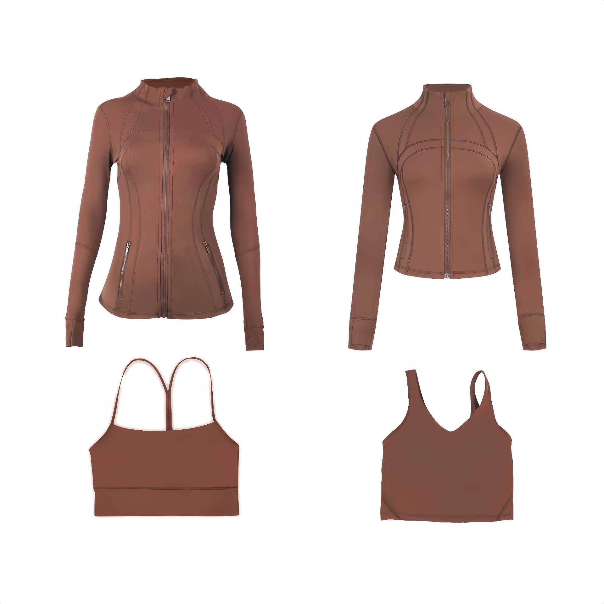 Women's Slim Fit Active Set Jacket And Vest Collection For Sport_voghion.com