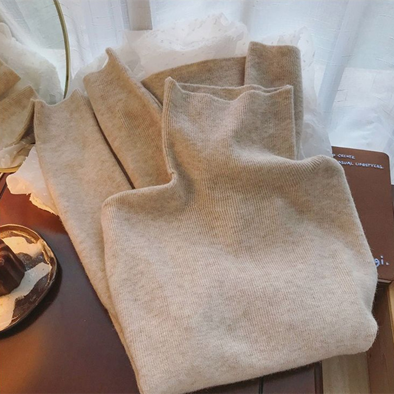 ChicShe ChicShe KANING Solid Color High Neck Inner 2025 Autumn Winter New Versatile Soft Warm Base Knitted Sweater For Women_voghion.com