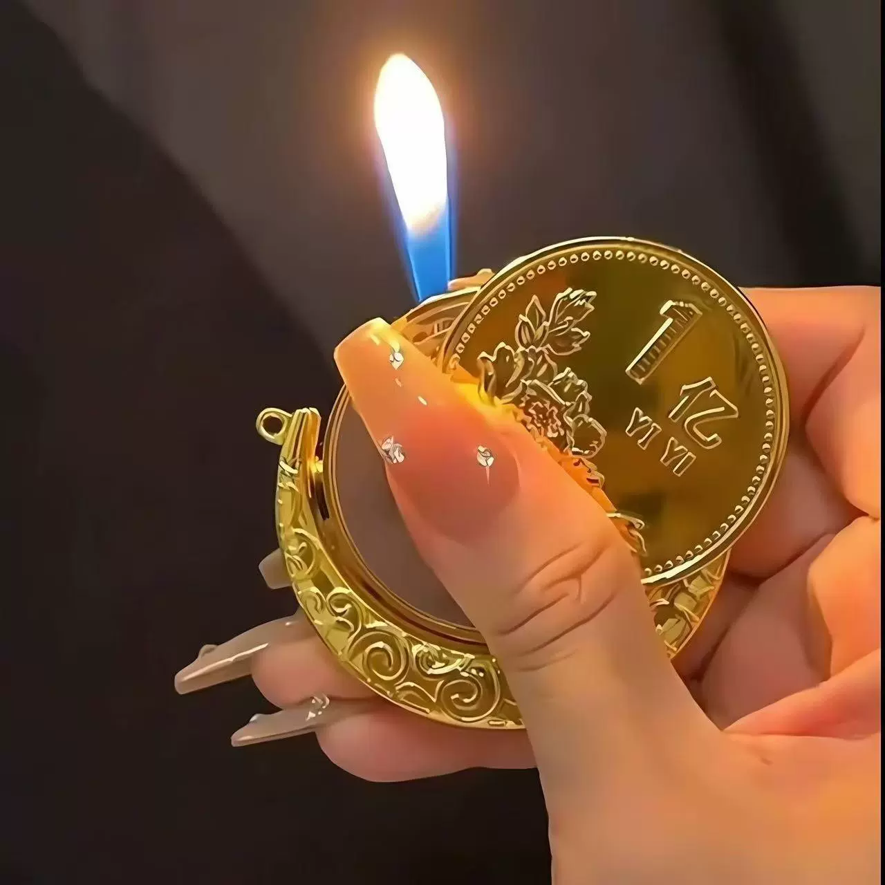 Семейная необычная зажигалка для друзей, красная, сто миллионов, маленькая сетчатая монета, подарок, гироскоп, странный и необычный