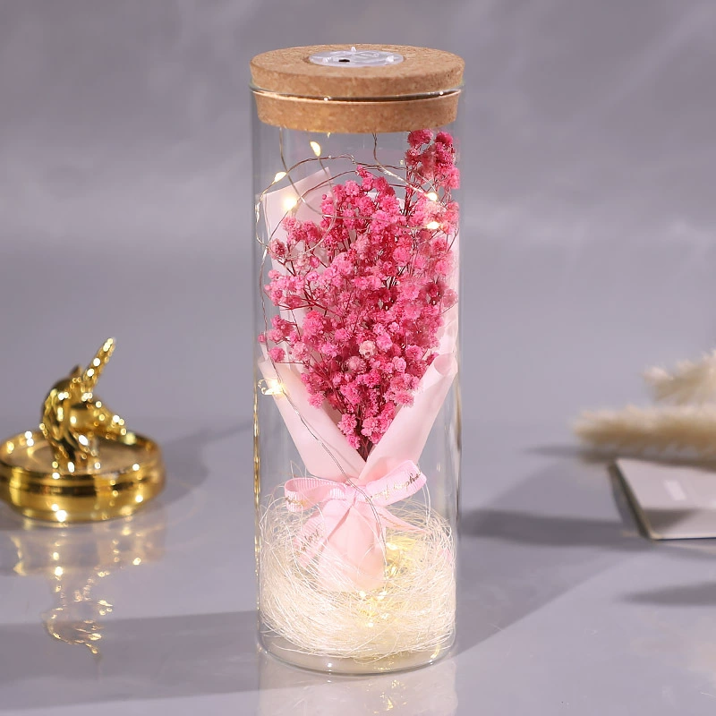 Full Tiantian Dry Flower Bouquet Glass Flower Fireflower Day Gift Female Teacher Send Girlfriend Eternal Flower Rose