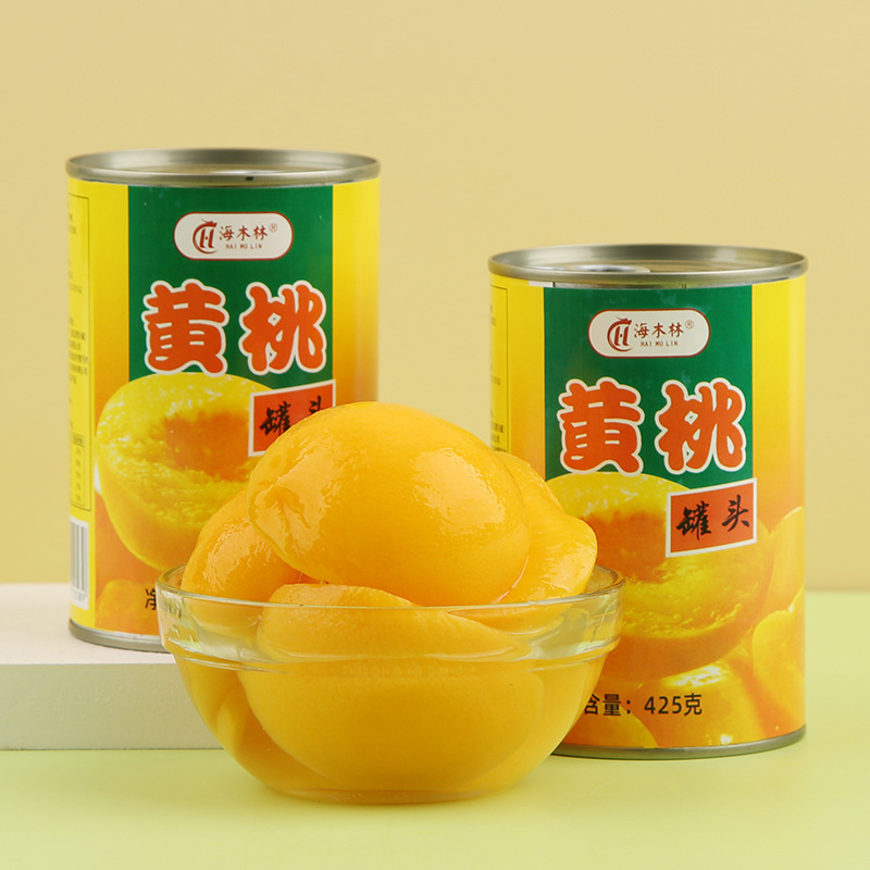 Canned yellow peach, whole box of 12 cans*425g specialty baked fresh sugar water canned fruit