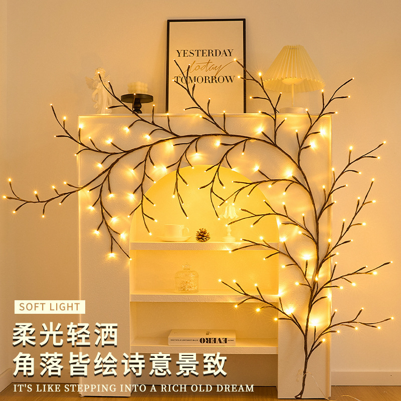 Cross-Border Led Branch Vine Lights with 96 Lights for Room Decoration, Creative Background Wall Artificial Tree Lights Cross-Border Led Branch Vine Lights with 96 Lights for Room Decoration, Creative Background Wall Artificial Tree Lights
