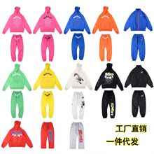 外贸批发Sp5der worldwide 555555经典蜘蛛网男女卫衣长裤套装
