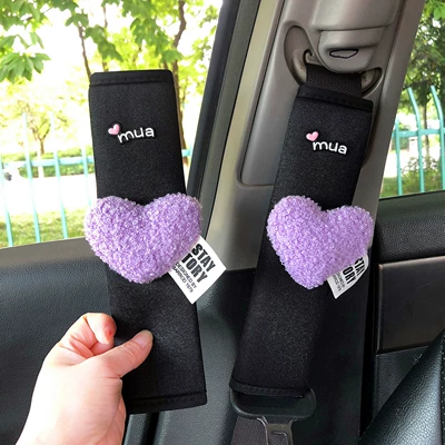 Sürətlər qutusu və əl tormozu başlıqları Ice Silk Plush Car Interior - muapurple-love-ice-silk-shoulder-pads-pair