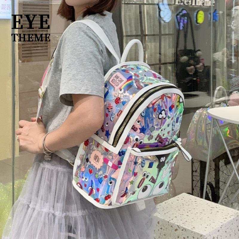 Mochila de viaje unisex unisex de gran capacidad Jelly Graffiti Paquete de niño y madre Colorful 2778 #