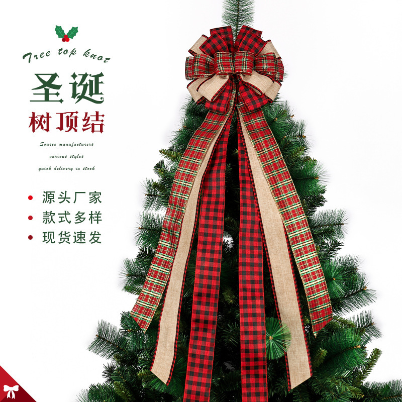 Cross-border New Christmas Bow Christmas Tree Decorations Hanging Bow Black and White Plaid Handmade diy Custom Cross-border New Christmas Bow Christmas Tree Decorations Hanging Bow Black and White Plaid Handmade diy Custom