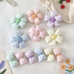 布芸の花の髪飾り部品diy波点蝶結び五弁花子供頭飾り靴靴下バッグアクセサリーアクセサリー