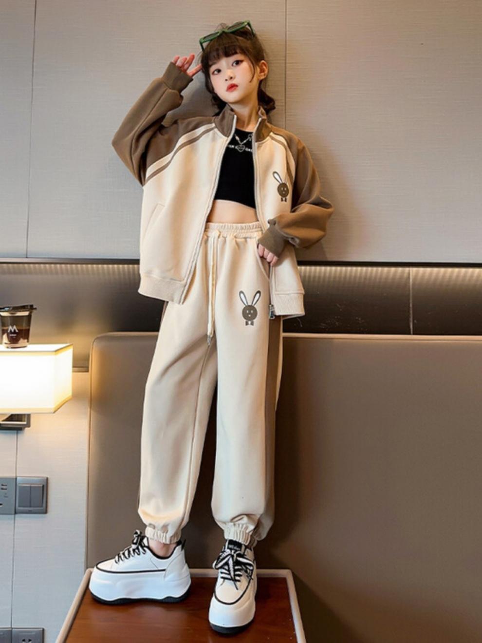 Childrens Clothing Girls Autumn Outfit Set Cardigan And Pants_voghion.com