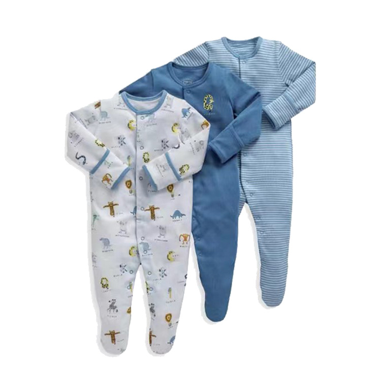 外国貿易の子供服春秋タイプの赤ちゃんのワンピースの長袖は足を包んでパジャマの新入生の赤ちゃんのプレゼントの箱を登ります。