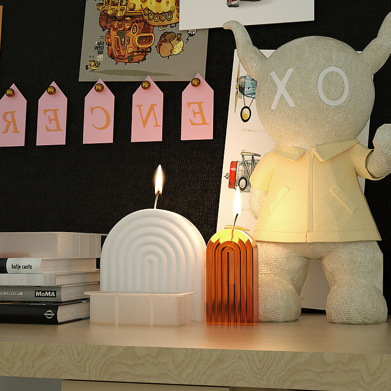 Jiaxian DIY arco aromaterapia vela molde de silicona fragante piedra hecha a mano jabón yeso decoración del coche herramienta abrasiva