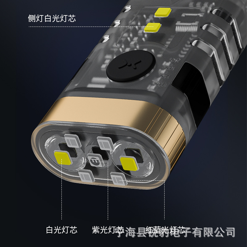 Lámpara de llavero multifuncional al aire libre linterna de luz alta carga lámpara de emergencia lámpara de trabajo lámpara de noche lámpara de sombrero lámpara de cebo