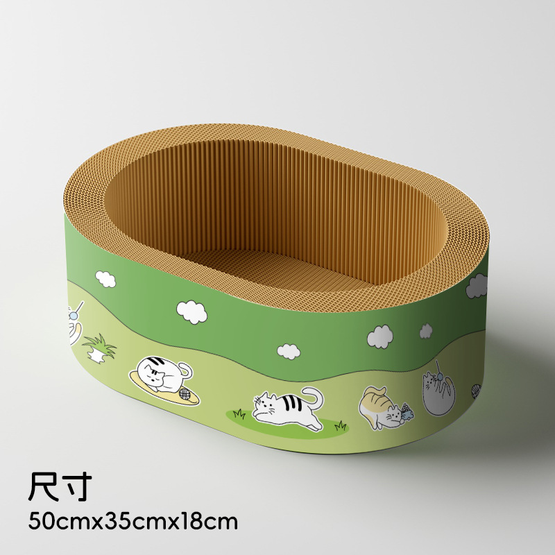 Redondo elíptico agujero profundo gato agarrar placa en forma de tazón gato nido ultra grande resistente al desgaste agarrar papel corrugado no desecha gato nido