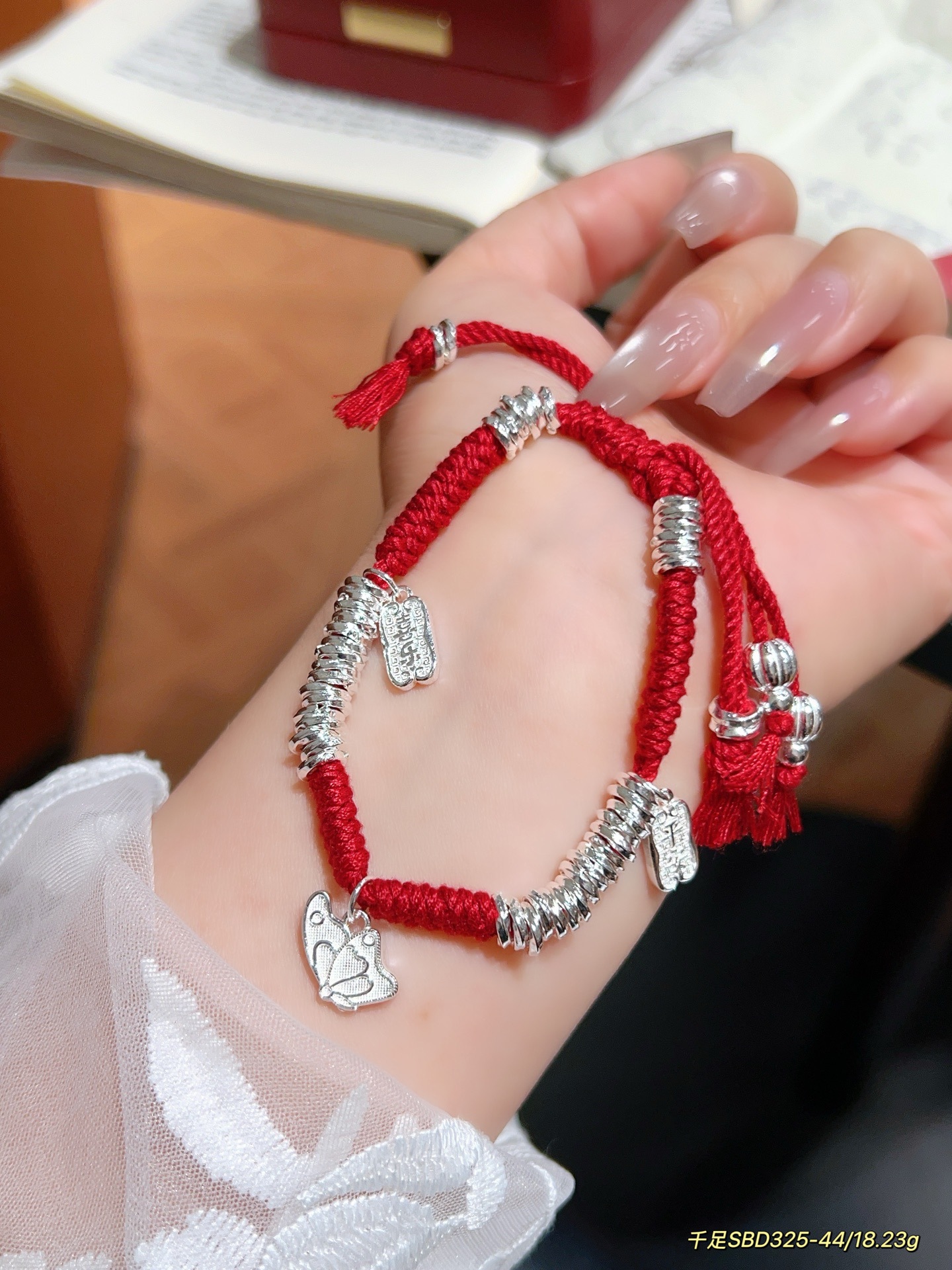 999 pulsera de alambre de plata de pie pulsera tejida de hilo arcoíris de bricolaje año de nacimiento cuerda de mano de plata rota para novia regalo de madre