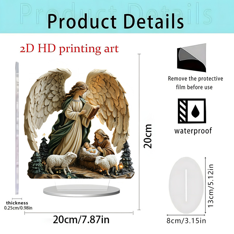 跨境新品独角兽白马和仙子2D亚克力平面立牌家居桌面装饰礼物摆件|undefined